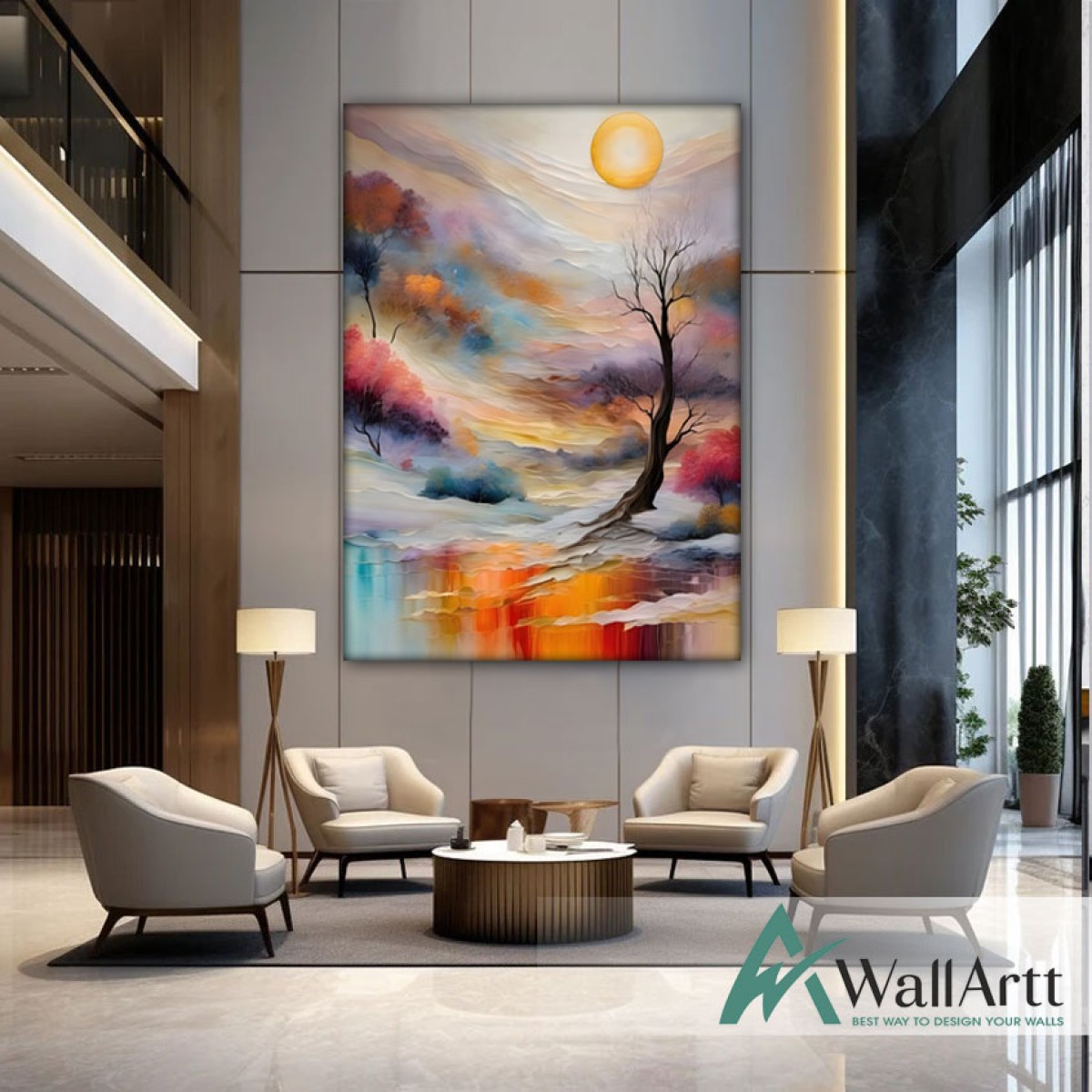 Abstract Forest II 3d Heavy Textured Partial Oil Painting - Wall Art